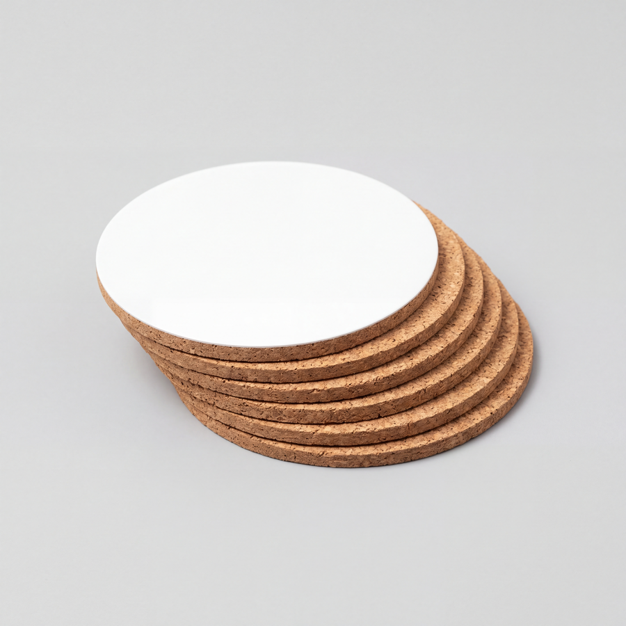 Cork-Back Coasters, Set of 6, custom boat gear printed with your own boat's artwork
